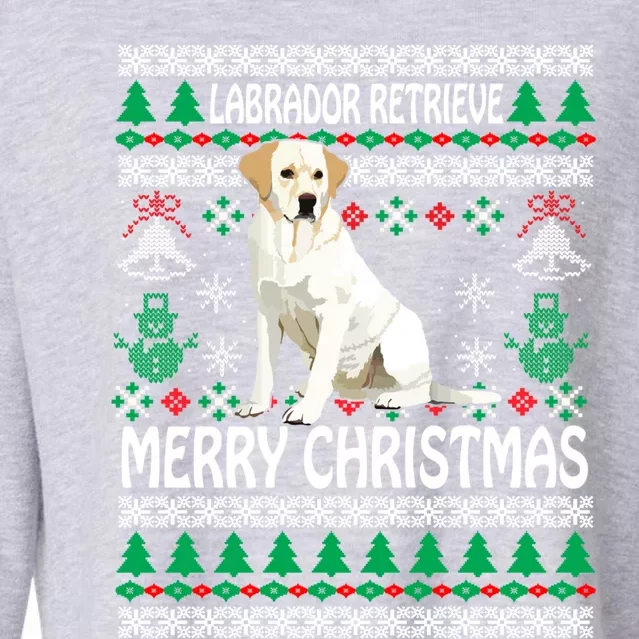 Merry Christmas Funny Labrador Retriever Ugly Xmas Pajama Gift Cropped Pullover Crew