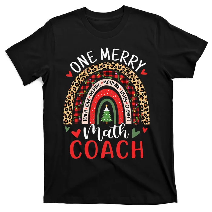 Math Coach Funny Rainbow Christmas Math Teacher T-Shirt