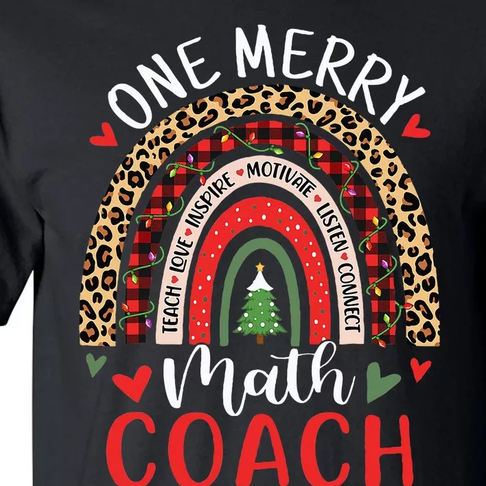 Math Coach Funny Rainbow Christmas Math Teacher Tall T-Shirt