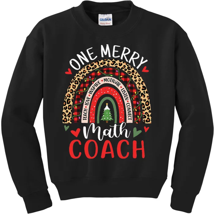 Math Coach Funny Rainbow Christmas Math Teacher Kids Sweatshirt