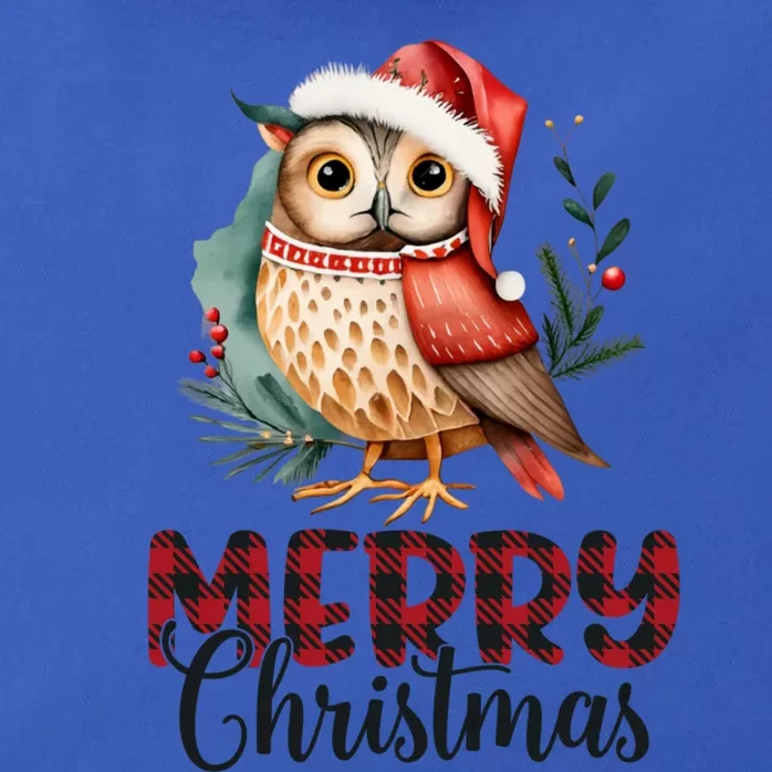 Merry Christmas Festive Cute Owl Holiday Zip Tote Bag