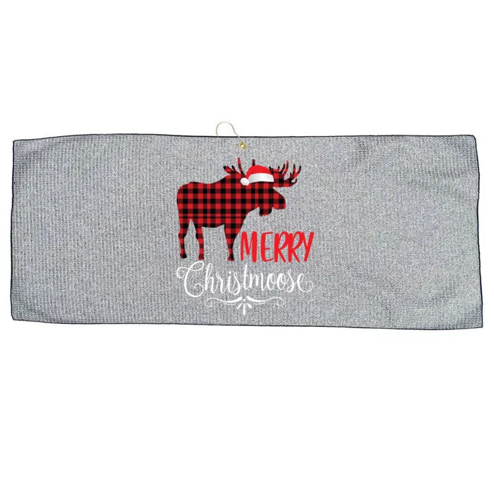 Merry Christmoose Family Christmas Pajamas Moose Funny Gift Large Microfiber Waffle Golf Towel