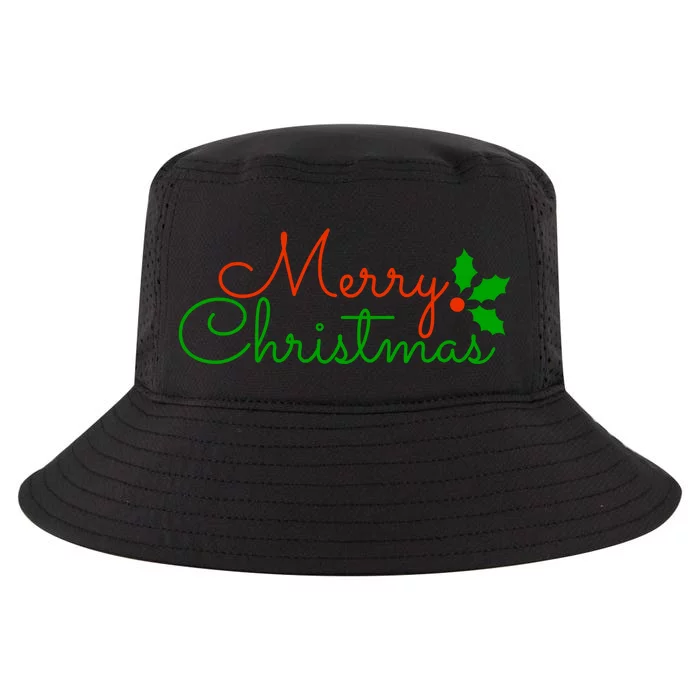 Merry Christmas Festive Logo Cool Comfort Performance Bucket Hat