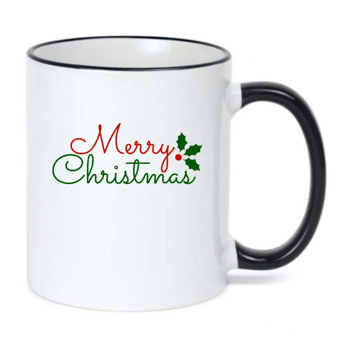 Merry Christmas Festive Logo Black Color Changing Mug