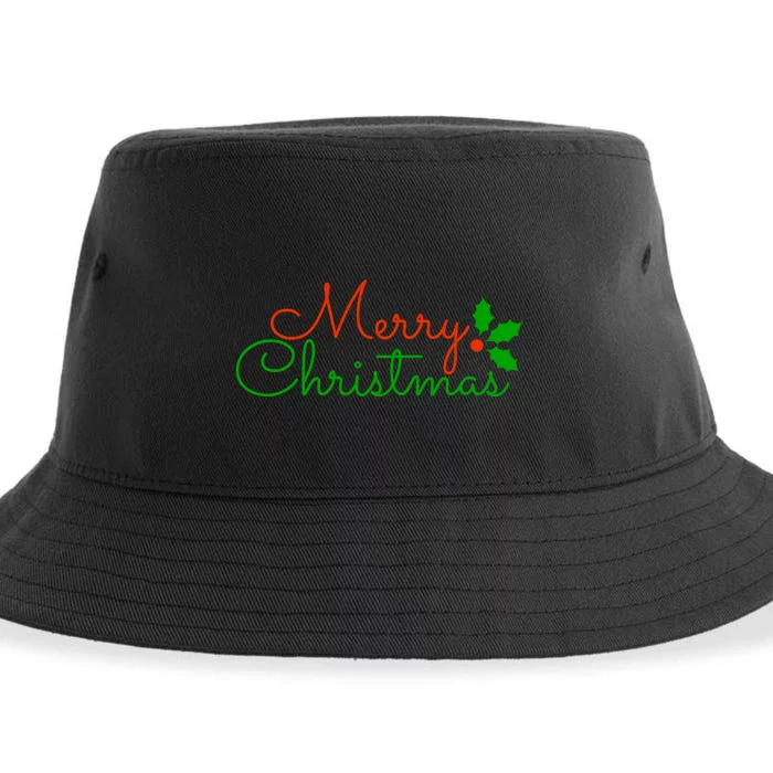 Merry Christmas Festive Logo Sustainable Bucket Hat