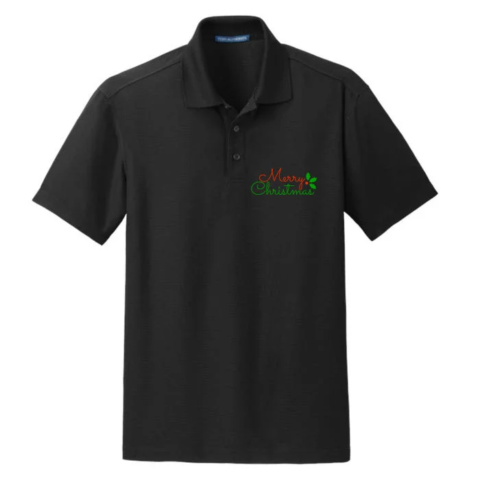 Merry Christmas Festive Logo Dry Zone Grid Performance Polo