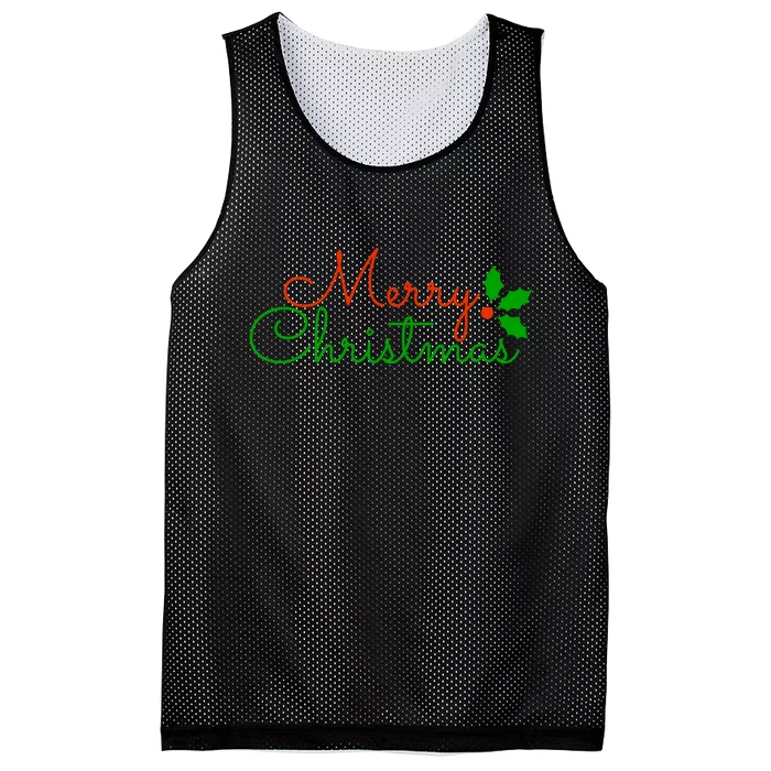 Merry Christmas Festive Logo Mesh Reversible Basketball Jersey Tank