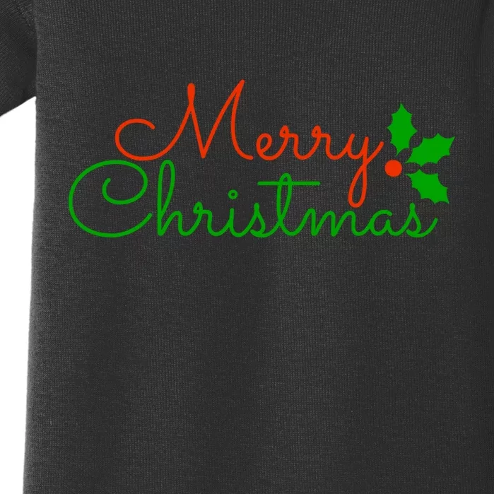 Merry Christmas Festive Logo Baby Bodysuit