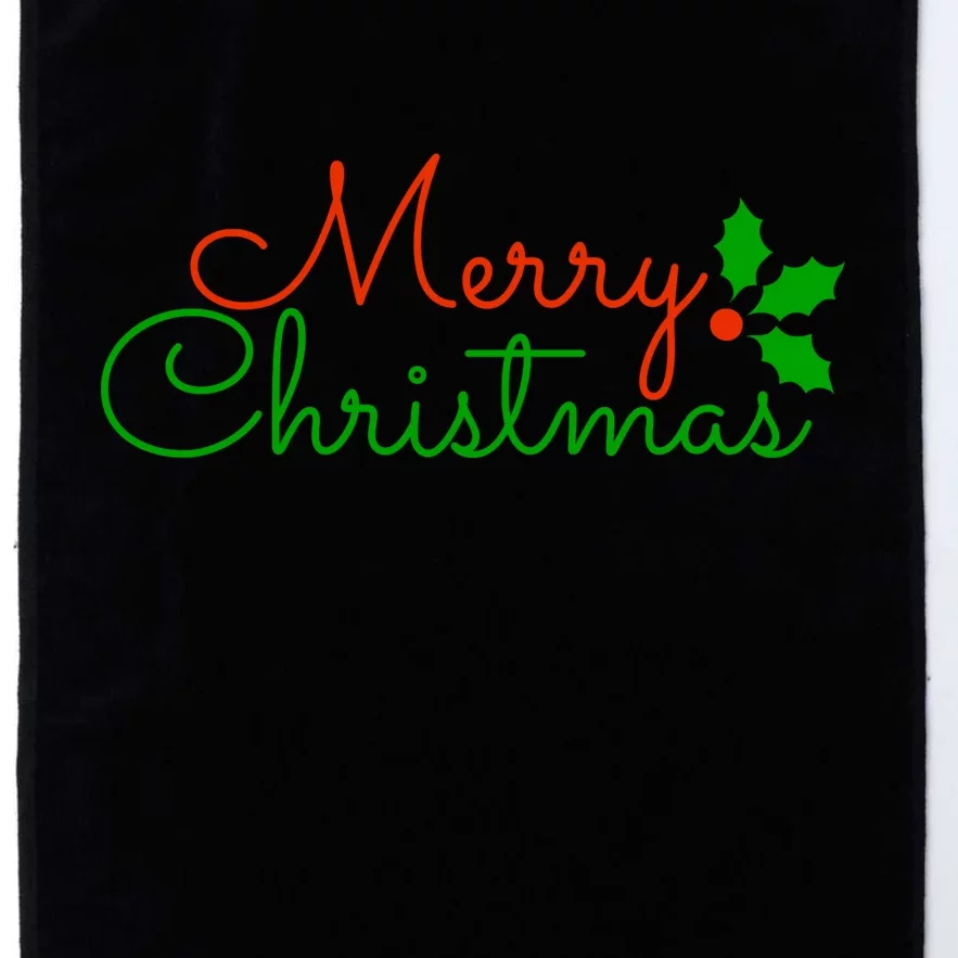 Merry Christmas Festive Logo Platinum Collection Golf Towel