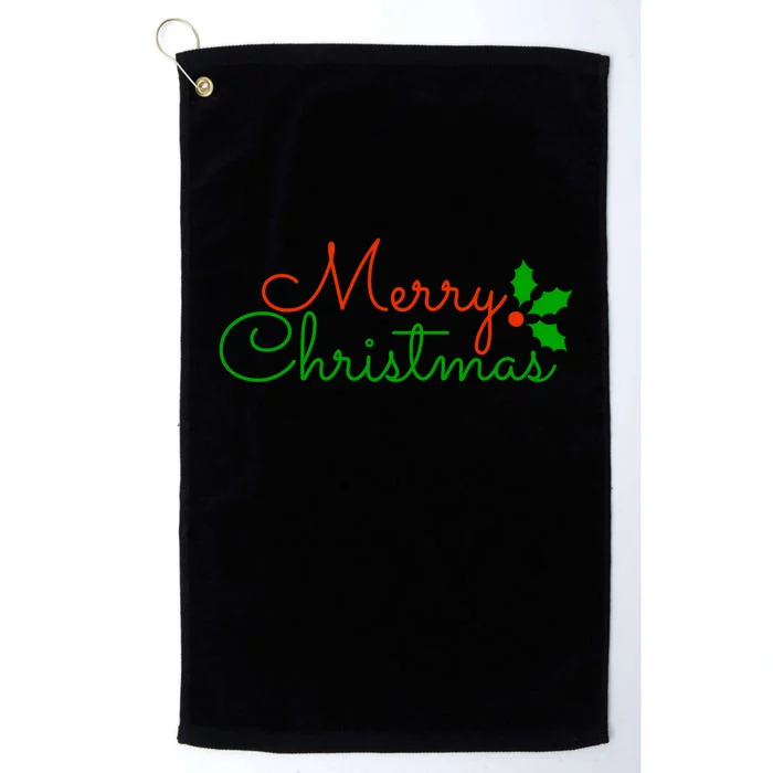 Merry Christmas Festive Logo Platinum Collection Golf Towel