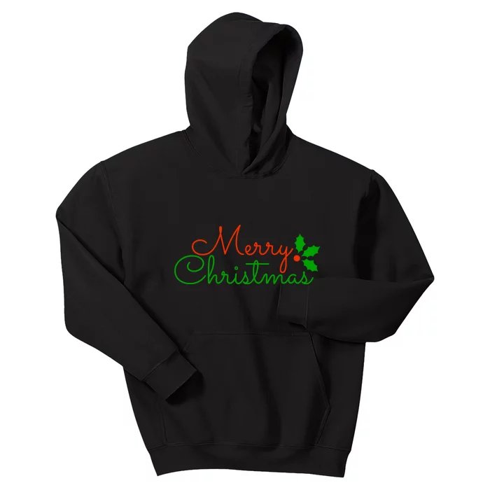 Merry Christmas Festive Logo Kids Hoodie