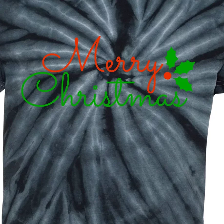 Merry Christmas Festive Logo Kids Tie-Dye T-Shirt