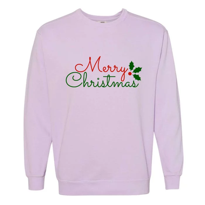 Merry Christmas Festive Logo Garment-Dyed Sweatshirt