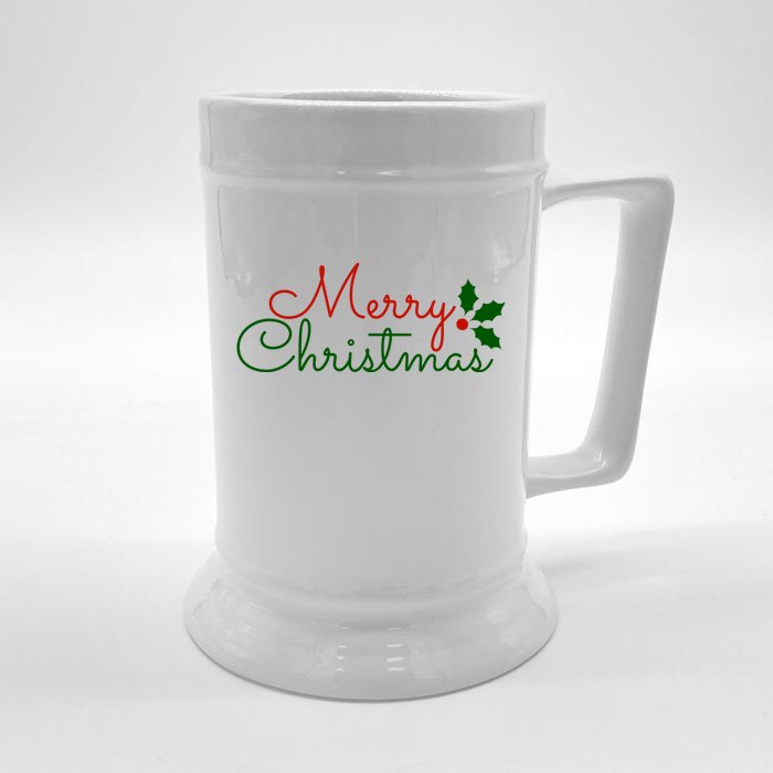 Merry Christmas Festive Logo Front & Back Beer Stein