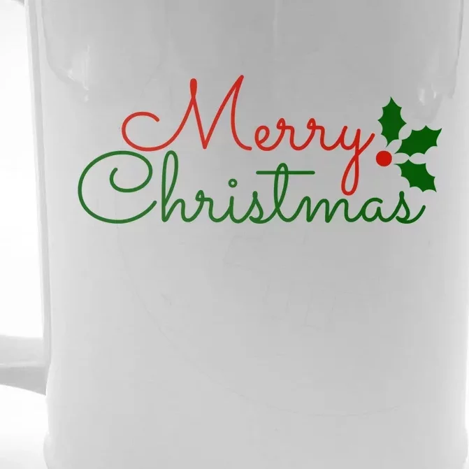 Merry Christmas Festive Logo Front & Back Beer Stein