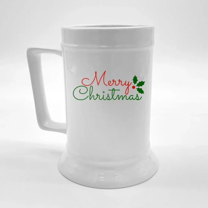 Merry Christmas Festive Logo Front & Back Beer Stein