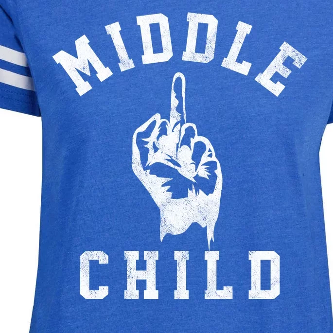 Middle Child Funny Offensive Adult Humor Finger Enza Ladies Jersey Football T-Shirt