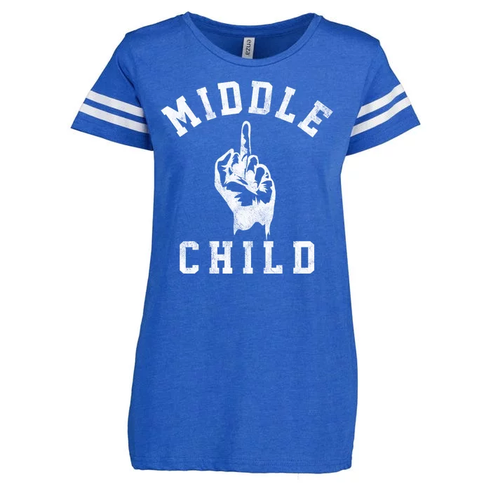 Middle Child Funny Offensive Adult Humor Finger Enza Ladies Jersey Football T-Shirt