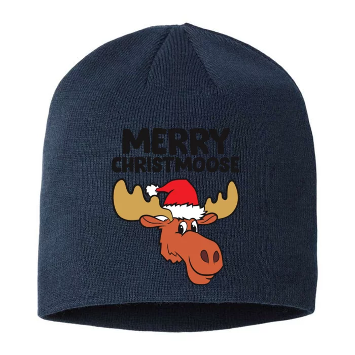 Merry Christmoose Funny Moose Christmas Hat Moose Cool Gift 8 1/2in Sustainable Knit Beanie