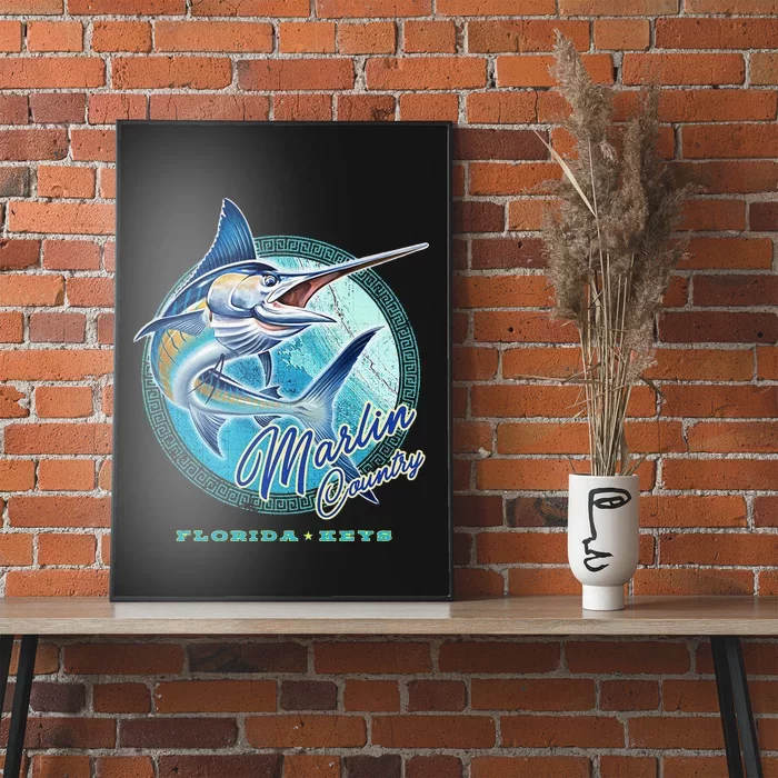 Marlin Country Florida Keys, Saltwater Fishing Tee Poster