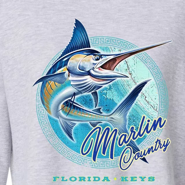 Marlin Country Florida Keys, Saltwater Fishing Tee Cropped Pullover Crew