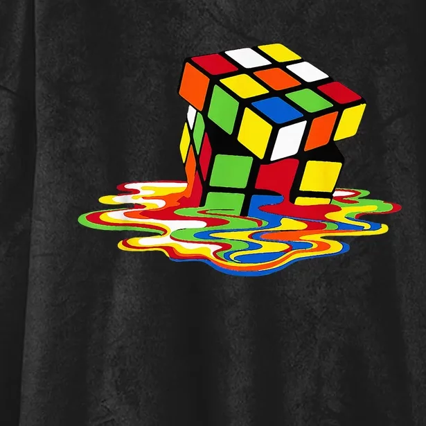 Melting Cube Funny Rubik Rubix Rubics Player Cube Hooded Wearable Blanket