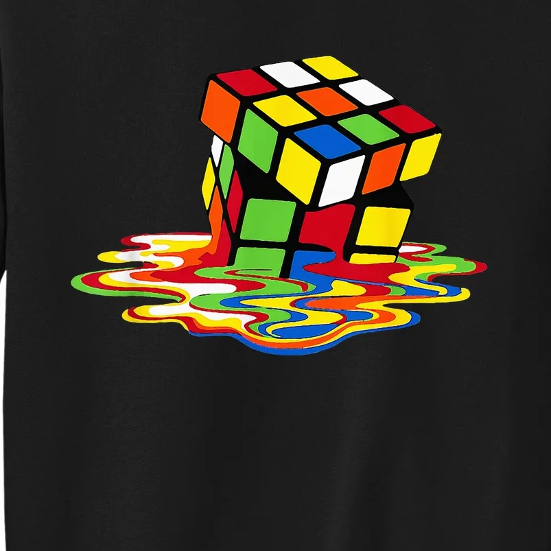 Melting Cube Funny Rubik Rubix Rubics Player Cube Tall Sweatshirt