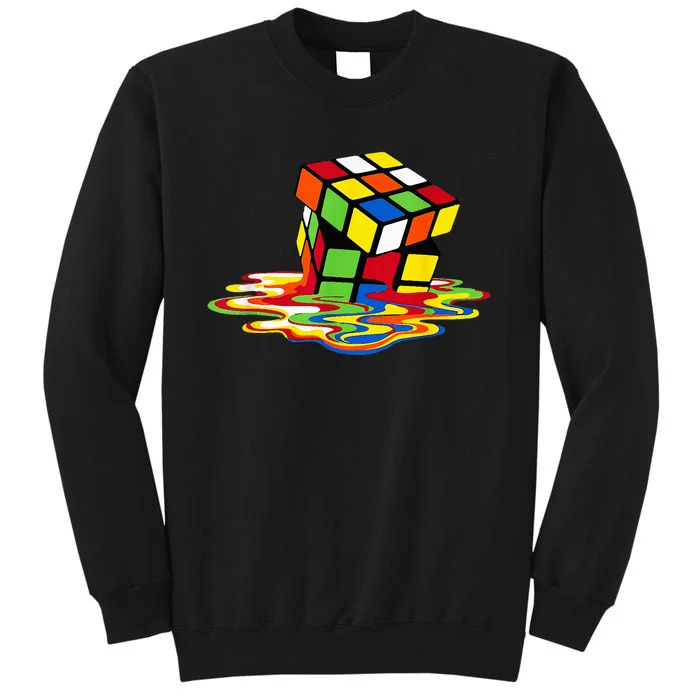 Melting Cube Funny Rubik Rubix Rubics Player Cube Tall Sweatshirt