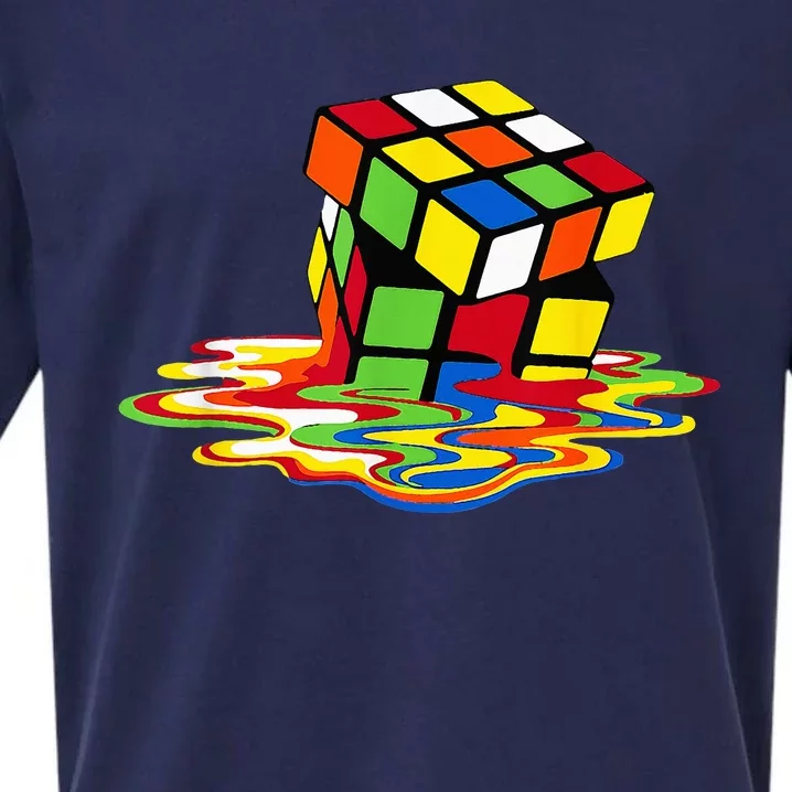 Melting Cube Funny Rubik Rubix Rubics Player Cube Sueded Cloud Jersey T-Shirt