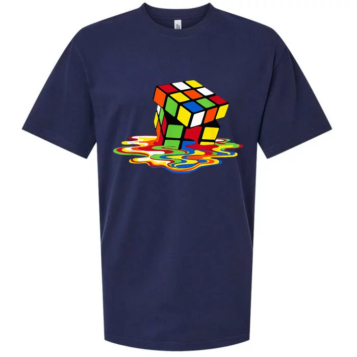 Melting Cube Funny Rubik Rubix Rubics Player Cube Sueded Cloud Jersey T-Shirt