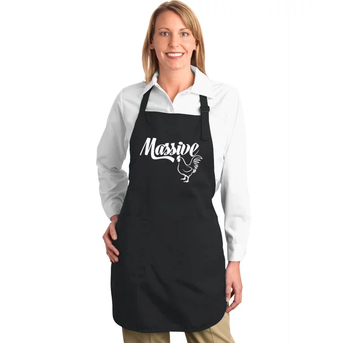 Massive Cock Funny Rooster And Cockerel Chicken Full-Length Apron With Pocket