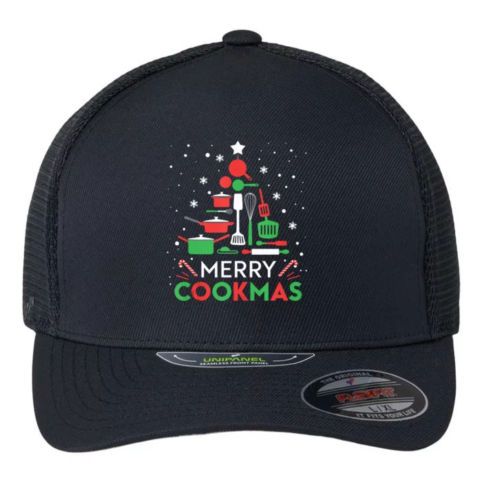 Merry Cookmas Funny Xmas Chef Cooking Christmas Tree Tank Top Flexfit Unipanel Trucker Cap