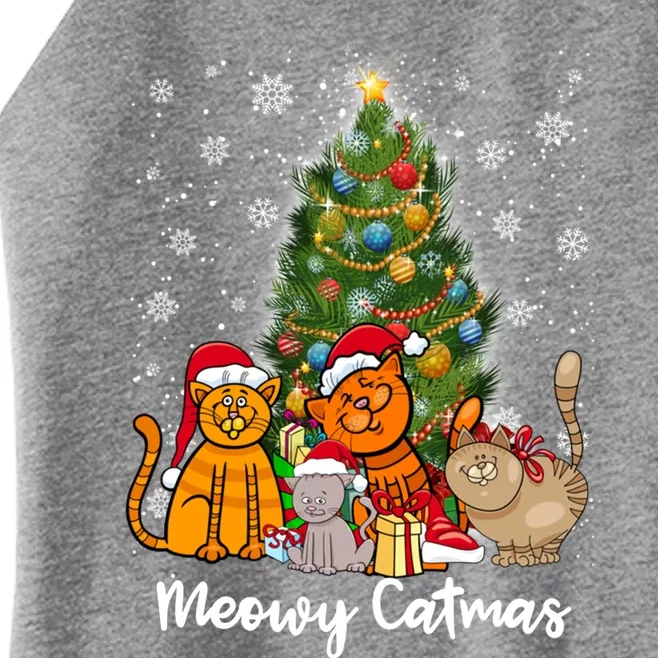 Meowy Catmas Funny Cat Lover Meowy Catmas Gift Women’s Perfect Tri Rocker Tank