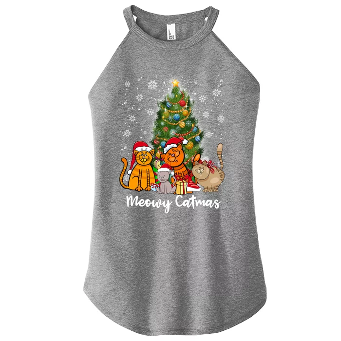 Meowy Catmas Funny Cat Lover Meowy Catmas Gift Women’s Perfect Tri Rocker Tank