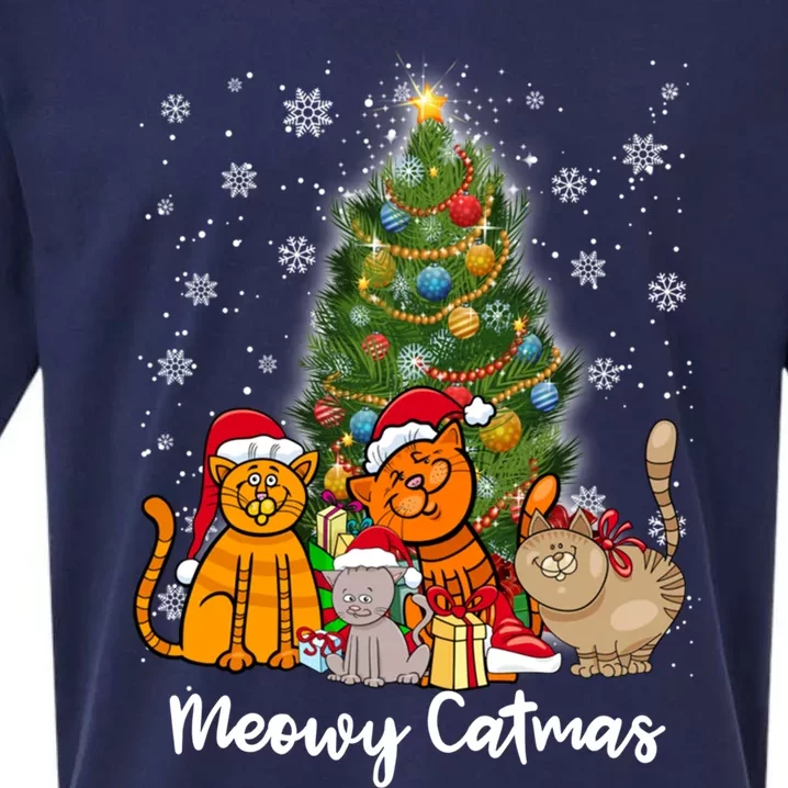 Meowy Catmas Funny Cat Lover Meowy Catmas Gift Sueded Cloud Jersey T-Shirt