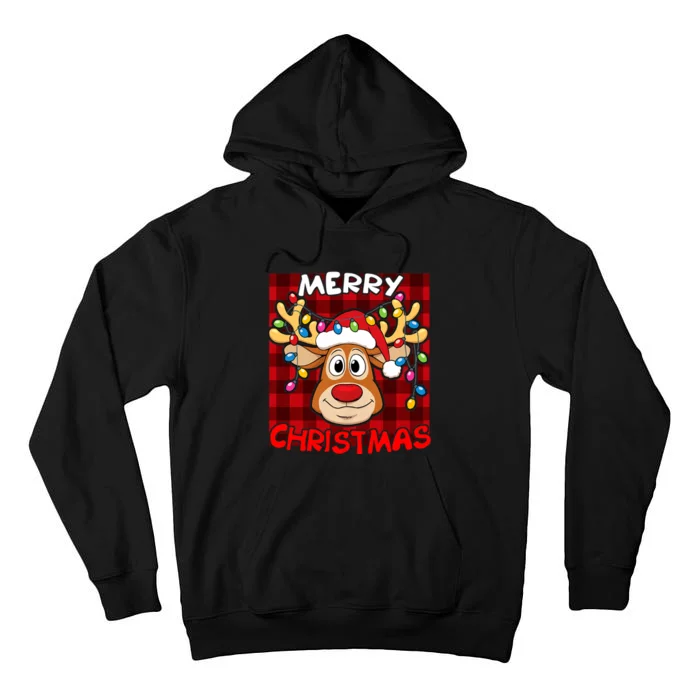 Merry Christmas Funny Reindeer Xmas Family Tall Hoodie