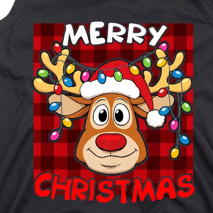 Merry Christmas Funny Reindeer Xmas Family Tank Top