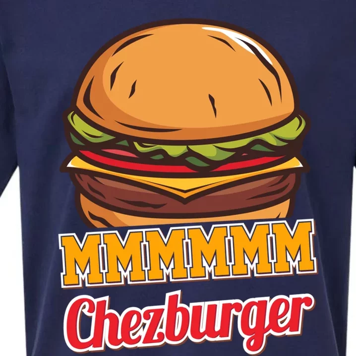 Mmmm Chezburger Funny Hamburger Outfit Hamburger Great Gift Sueded Cloud Jersey T-Shirt