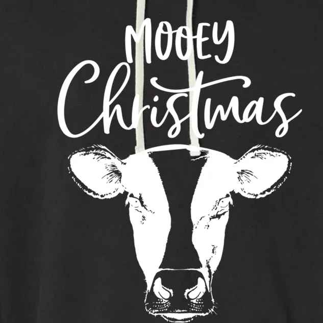 Mooey Christmas Funny Christmas Cow Cool Gift Garment-Dyed Fleece Hoodie