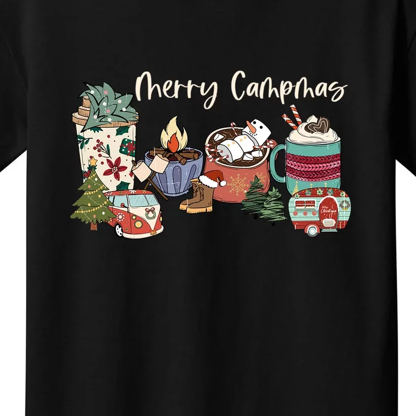 Merry Campmas Funny Christmas Camping Camper Camp Lovers Gift Kids T-Shirt