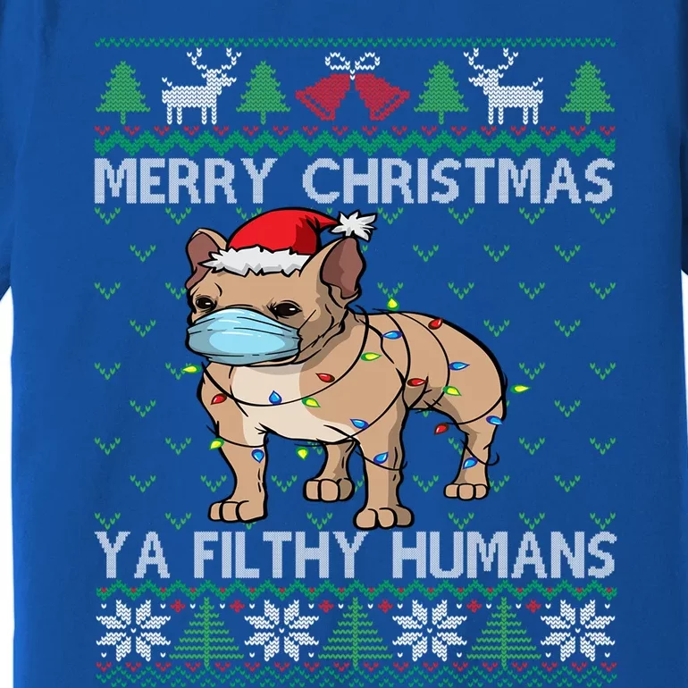 Merry Christmas Frenchie Dog Ugly Christmas French Bulldog Funny Gift Premium T-Shirt