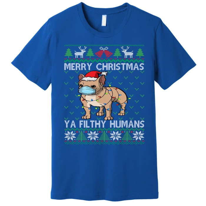 Merry Christmas Frenchie Dog Ugly Christmas French Bulldog Funny Gift Premium T-Shirt