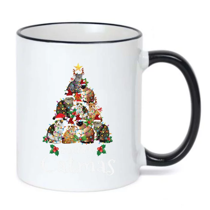 Merry Catmas Funny Cat Mom Cat Dad Christmas Cat Black Color Changing Mug