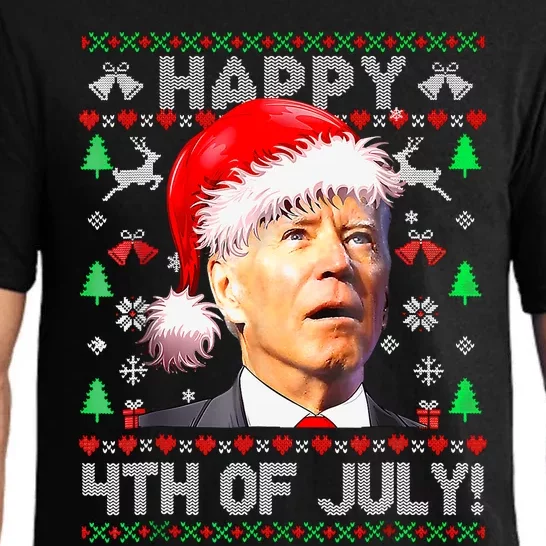 Merry Christmas Funny Joe Biden Happy 4th Of July Ugly Xmas Pajama Set