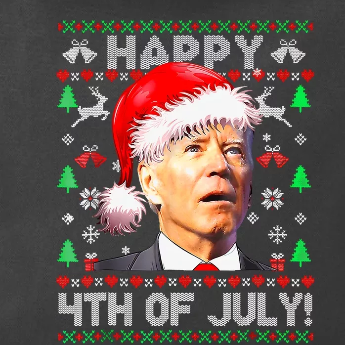 Merry Christmas Funny Joe Biden Happy 4th Of July Ugly Xmas Zip Tote Bag