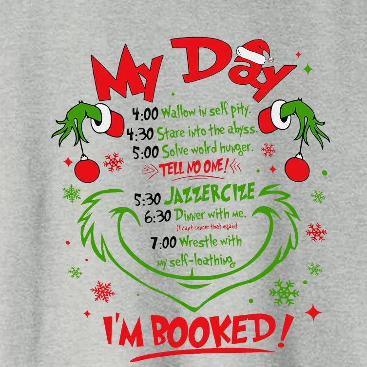 Merry Christmas Funny My Day Schedule I’m Booked Christmas Women's Crop Top Tee