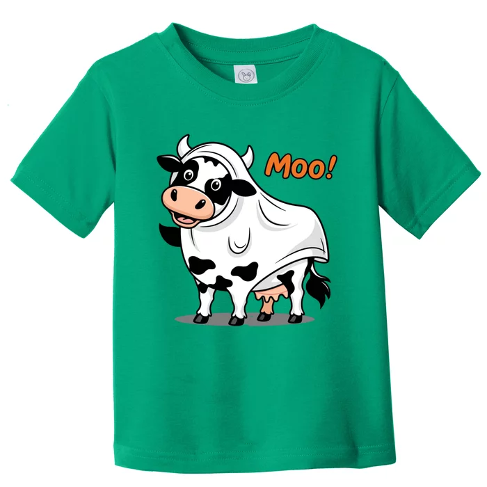 Moo! Cute Funny Cow Print Ghost Halloween Toddler T-Shirt