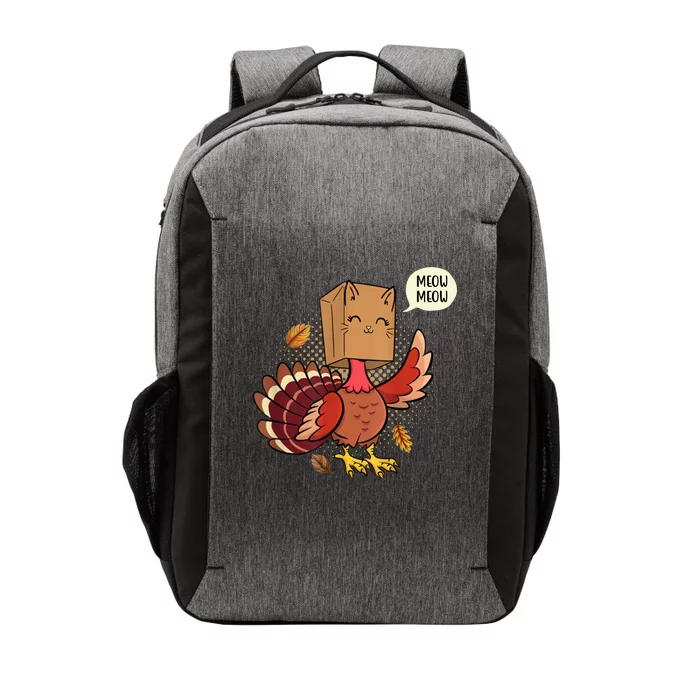 Meow Cat Funny Turkey Thanksgiving Holiday Vector Backpack