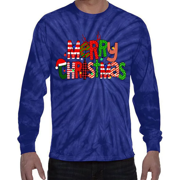 Merry Christmas Family Matching Tie-Dye Long Sleeve Shirt