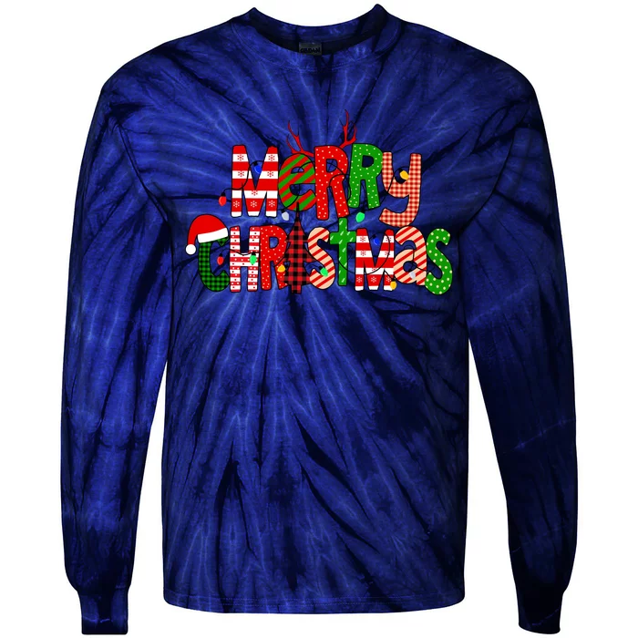 Merry Christmas Family Matching Tie-Dye Long Sleeve Shirt